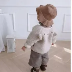 ボアブルゾン キッズ　クマさん　韓国　ベージュ