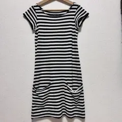 【agnes b 】白黒ボーダー ワンピース 薄くて柔らかい