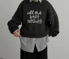 EHYUMI エヒュミ　ロゴニットプルオーバー