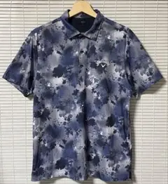 Callaway 裏クールスプレーフラワープリント半袖ポロシャツLサイズ
