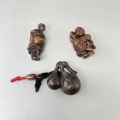 彫刻極上根付天然素材アンティーク骨董飾り物古美術置物細密細工