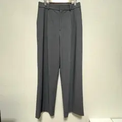UNIQLO タックワイドパンツ グレー L 標準丈