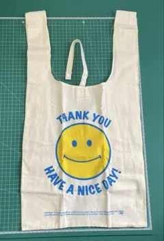 スマイリーフェイスエコバッグ　イエロー