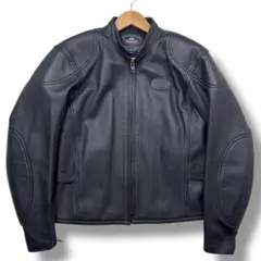 クシタニ バイク 革ジャン レザージャケット 富士山ワッペン ブラック　M クシタニ バイク 革ジャン レザージャケット 富士山ワッペン ブラック