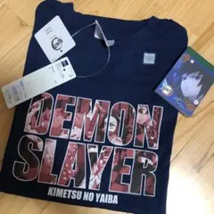 GU 鬼滅の刃Tシャツ150cm 冨岡義勇ミニメモ帳