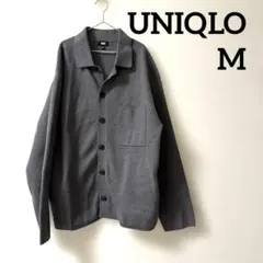 ユニクロ　UNIQLO ミラノリブシャツカーディガン　グレー　M 24年型