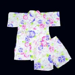 アサガオ 可愛い 甚平 上下セットアップ 110~120cm