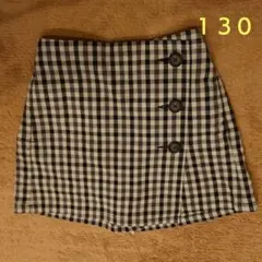 GU チェック キュロットスカート 130