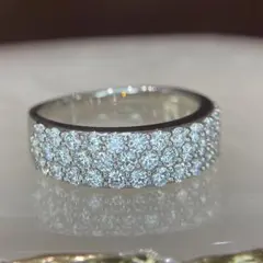 2ct Pt900 天然ダイヤモンド パヴェリング 12号 - メルカリ