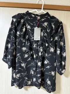 wcloset 花柄ポリエステルシャツ Fサイズ