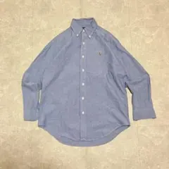 ラルフローレンボタンダウン長袖シャツポニー刺繍　ライトブルー