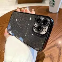 iPone14Proケース　シリコンケース　ラメ耐衝撃透明 メタリック シンプル