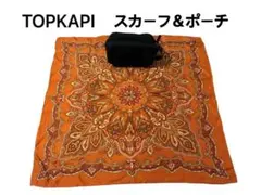 TOPKAPI スカーフ＆ポーチ ペイズリー柄 シルク 日本製 メイクポーチ