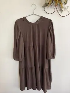 ティアードチュニック　ブラウン　L