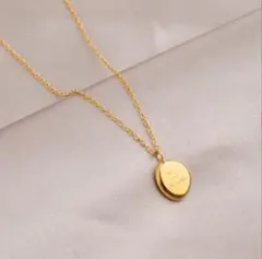 ネックレス コイン あずきチェーン サージカルステンレス 大人気 新品 ゴールド