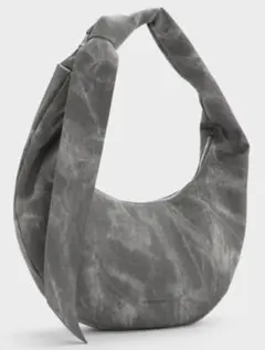 CHARLES & KEITH グレー ショルダーバッグ 結び目デザイン