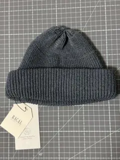 新品　Racal ラカル ニット帽　麻　リネン　サックスブルー ネイビー