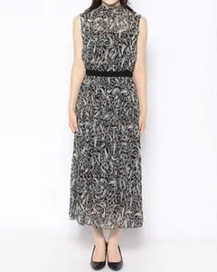 美品 ANAYI モノトーンペイズリーティアードワンピース 38 57200円