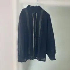 シースルーブラックシャツ レース装飾付き
