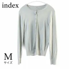 indexコットンアセテート パールボタン クルーネックカーディガン M ミントのサムネイル