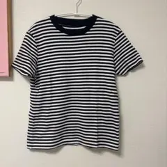 無印　ストライプ クルーネックTシャツ 半袖