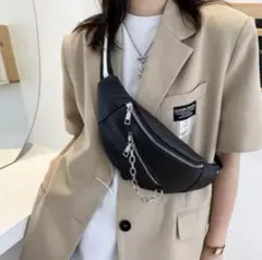 ウエストポーチ ショルダーバッグ ボディバッグ 肩掛け ブラック