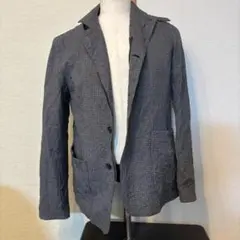 ソフネット テーラードジャケット M グレー チェック柄 ジップ仕様
