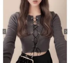 レースアップトップスメカップ付きチューブトップアンサンブル［dk1072］