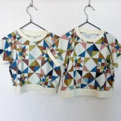 しまむら softcheese micorrid Tシャツ パッチワーク