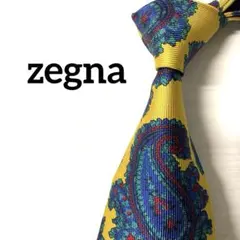 エルメネジルドゼニア　ネクタイ　花柄　ペイズリー　イエロー　ブルー　レッド