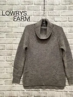 ローリーズファーム グレー タートルネック ニット セーター リブ編み