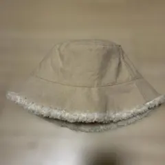 ベージュ コットン バケットハット フリース内装