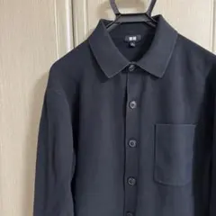 【美品！】ユニクロ ミラノリブシャツカーディガン 2024年製/ブラック/M