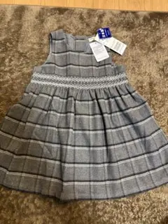 日本製 グレー チェック柄 ワンピース