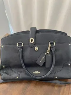 COACH レザー ショルダーバッグ　ネイビー