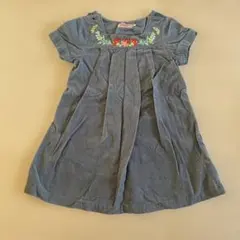Cath Kids コーデュロイ ワンピース 花柄刺繍 1-2歳のサムネイル