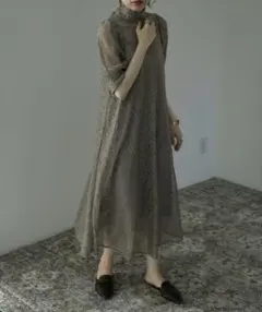 etoll パーティードレス　グレージュ　オケージョンドレス