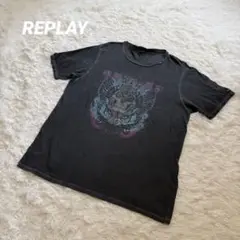 REPLAY リプレイ Tシャツ 半袖 ブラック スタッズ