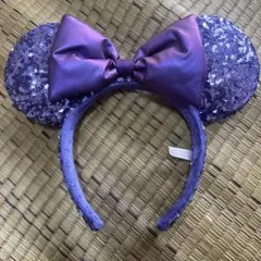ディズニー カチューシャ スパンコール パープル