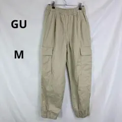 GU◇カーゴジョガーパンツ【M】ベージュ　カジュアル　ウエストゴム　コットン混