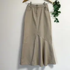 デニムスカート アシンメトリー マーメイドスカート カジュアル ベージュ系