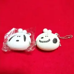 スヌーピー/シリコンがま口ポーチ、コインケース2点まとめ売り