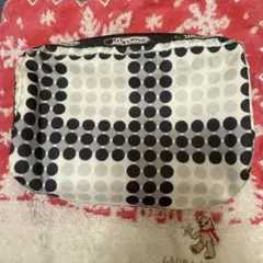 LESPORTSAC ドット柄ポーチ ホワイト/ブラック