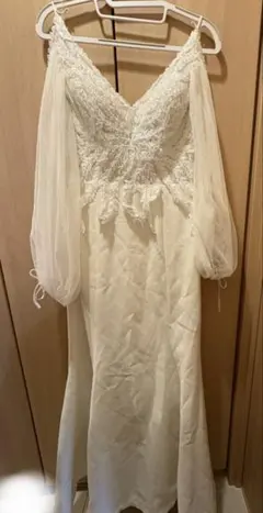 アイボリー ロングドレス　オフショルダー　イベント