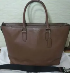 美品✨ COACH CR390 2WAY レザートート A4 グレージュ 通勤 - メルカリ