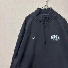 ナイキ　スウェット　ハーフジップ　ロゴ　刺繍　アメリカ古着　M 3924