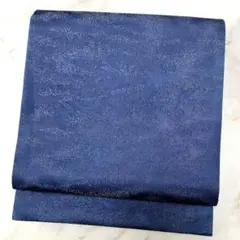 m*n様 No.188 京袋帯 青色 銀通し 無地