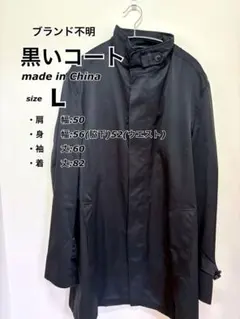 【カッコ良さげ】黒いステンカラーコート Lサイズ