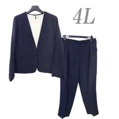 パンツスーツ ノーカラー xl