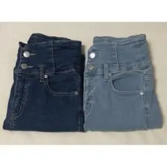 ロイヤルパーティー ストレッチ スキニーデニムパンツ ハイウエスト 2個セットのサムネイル